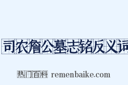 司农詹公墓志铭反义词是什么意思的图片